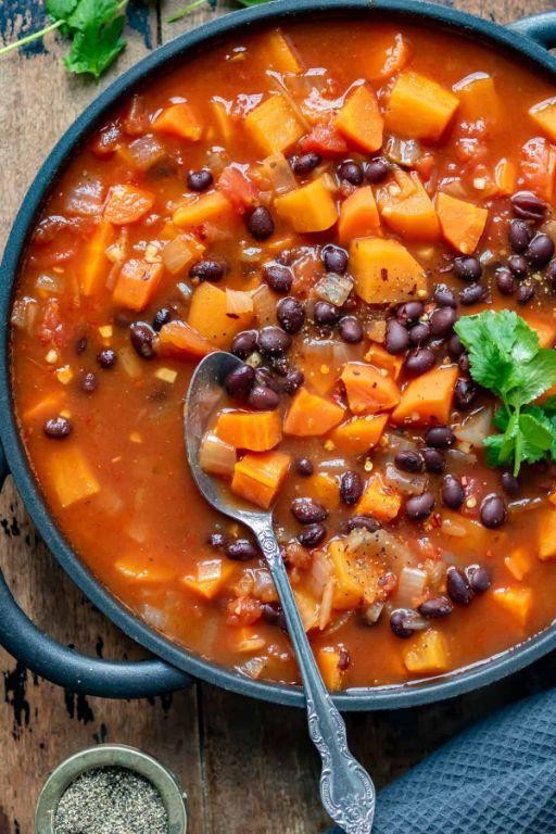 Sinister Sweet Potato and Black Bean Soup