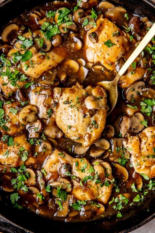 Skillet Chicken with Mushroom Sauce