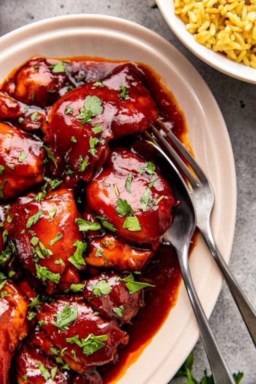 Slow Cooker BBQ Chicken Thighs