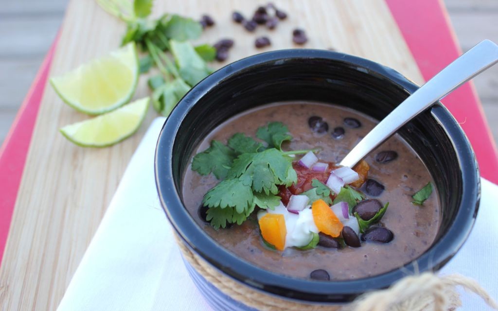 Slow Cooker Black Bean Soup with Bacon