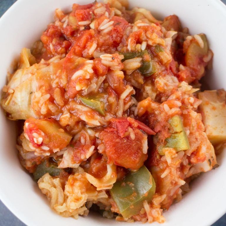 Slow Cooker Cabbage and Rice Pilaf
