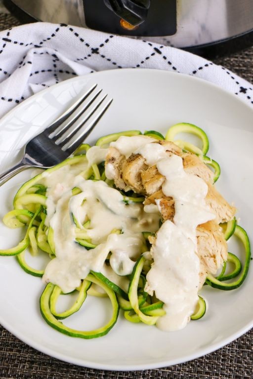 Slow Cooker Chicken Alfredo with Zoodles
