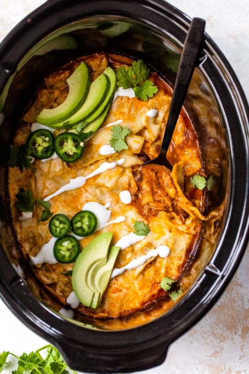 Slow Cooker Enchilada Casserole