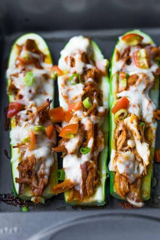 Slow Cooker Ground Pork and Zucchini Boats