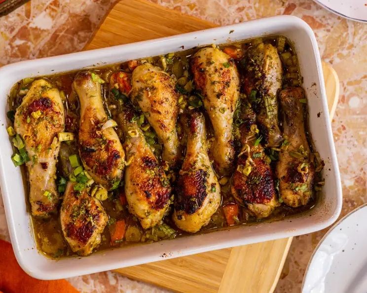 Slow Cooker Lemon Herb Chicken Legs