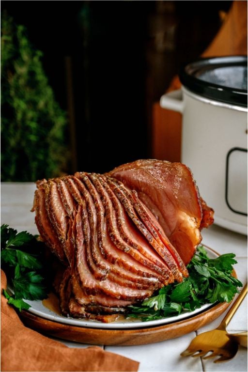 Slow Cooker Maple Glazed Ham