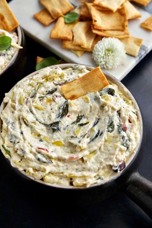 Slow Cooker Mediterranean Artichoke and Olive Dip