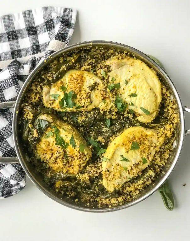 Slow Cooker Pork Chops with Quinoa and Spinach