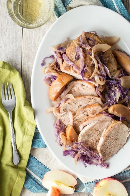 Slow Cooker Pork Shoulder with Apples and Onions