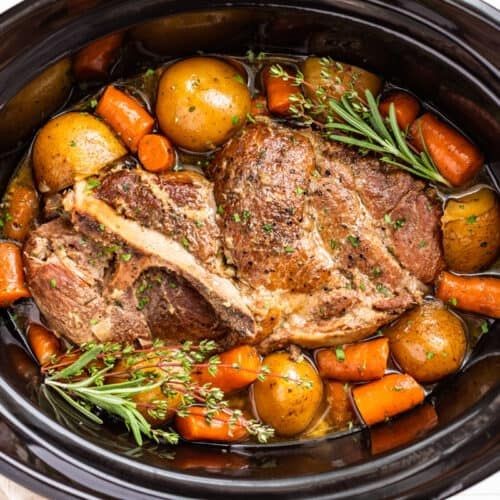 Slow Cooker Pork Shoulder with Garlic and Rosemary