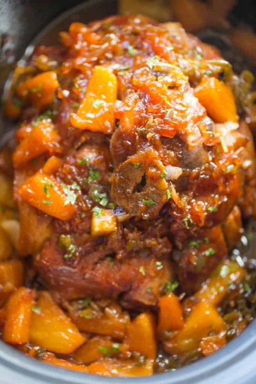 Slow Cooker Pork Shoulder with Pineapple and Soy Sauce