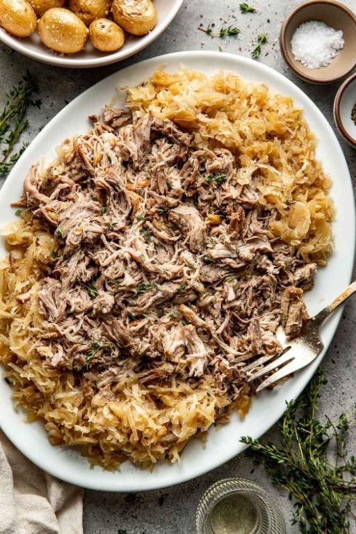 Slow Cooker Pork Shoulder with Sauerkraut
