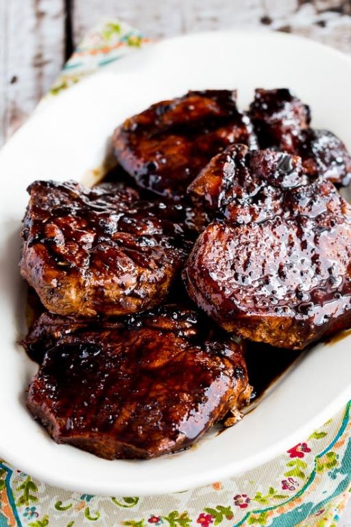 Slow Cooker Pork Steaks with Balsamic Glaze