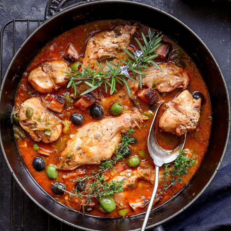 Slow Cooker Rabbit with Olives and Capers