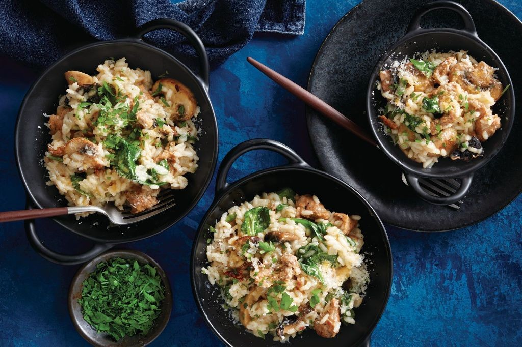 Slow Cooker Sausage and Mushroom Risotto