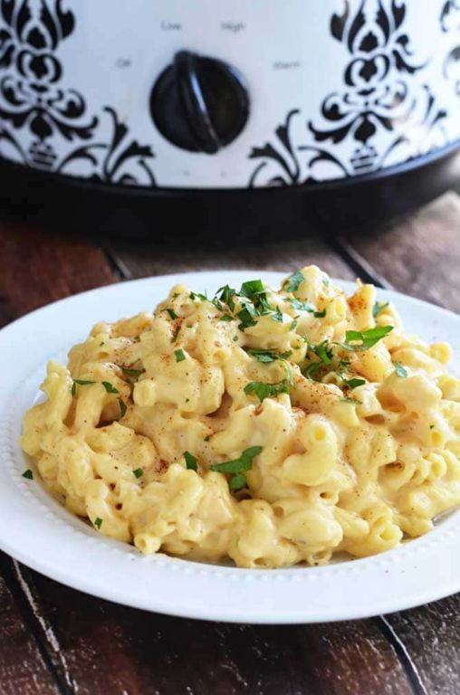 Slow Cooker Three-Cheese Mac and Cheese