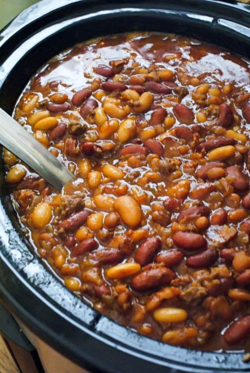 Slow-Cooked Cowboy Beans with Bacon