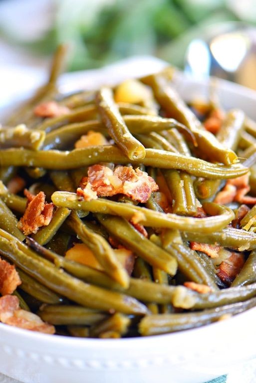Slow-Cooked Green Beans with Bacon