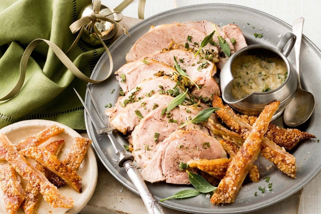Slow-Cooked Pork Roast with Apples and Sage