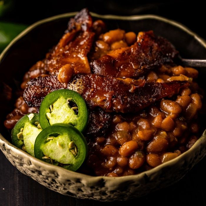 Smoked Baked Beans with Brown Sugar and Bacon
