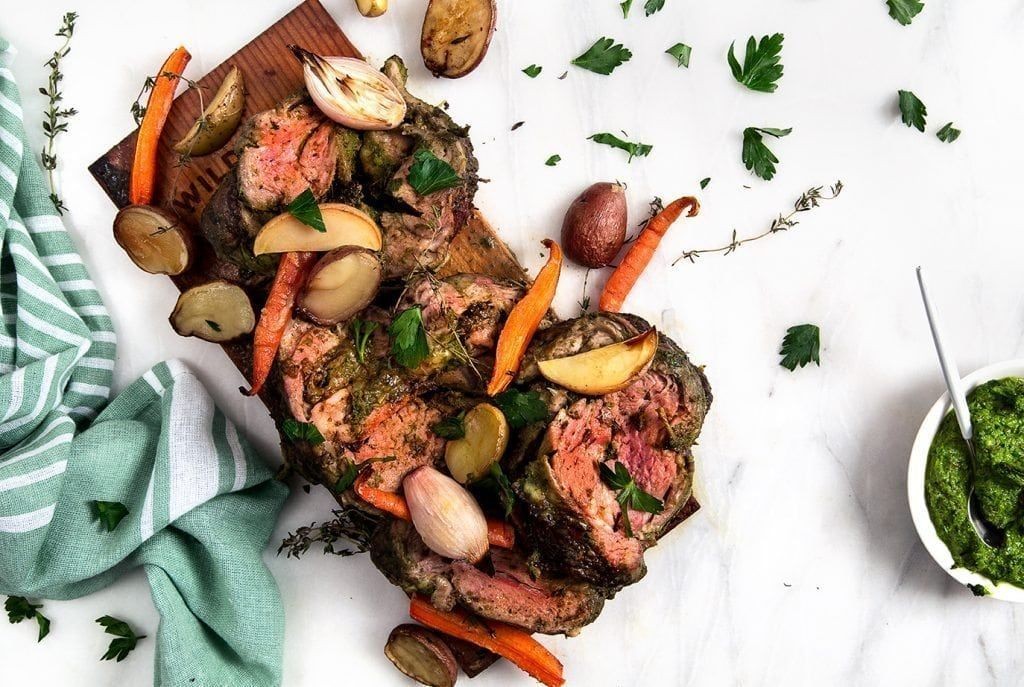 Smoked Butterflied Leg of Lamb with Cedar Plank