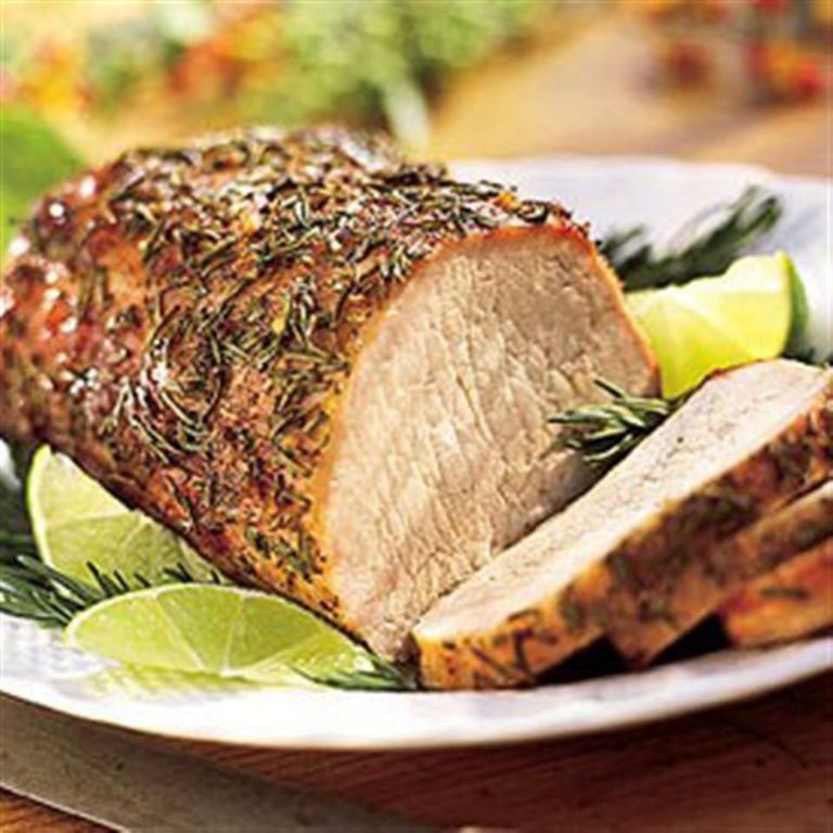 Smoked Garlic-Herb Pork Loin with Rosemary
