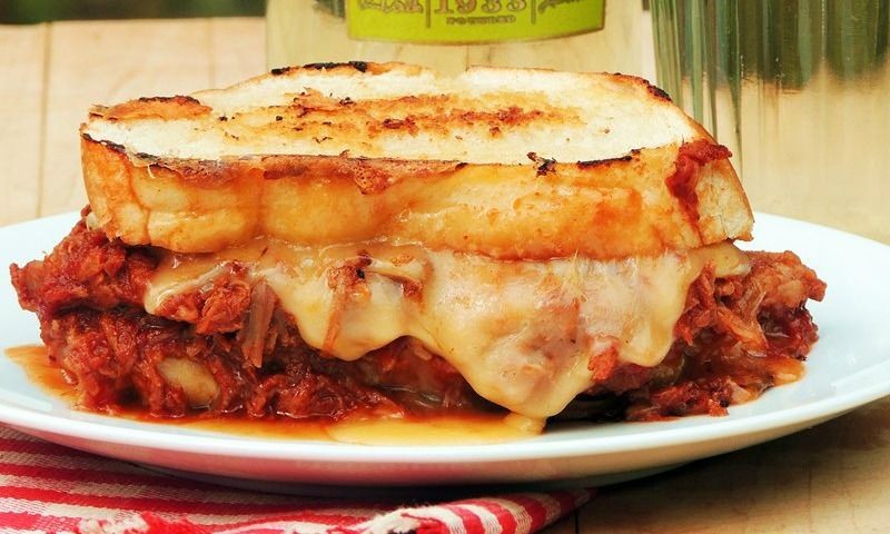 Smoked Gouda Pulled Pork Sandwich