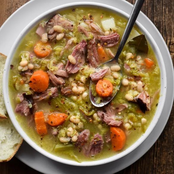 Smoked Ham Shank and Cabbage Stew