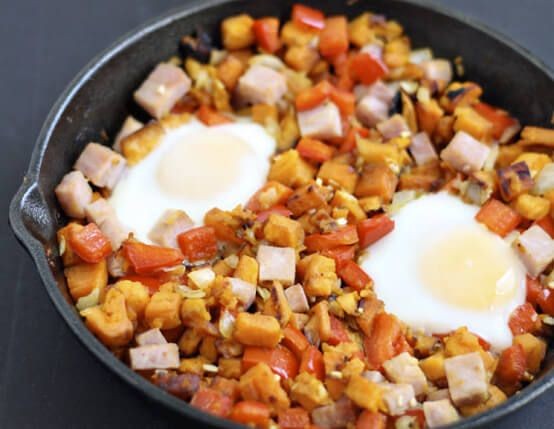 Smoked Ham Shank and Sweet Potato Hash