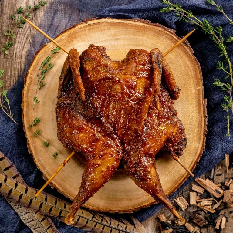 Smoked Pheasant with Applewood Chips