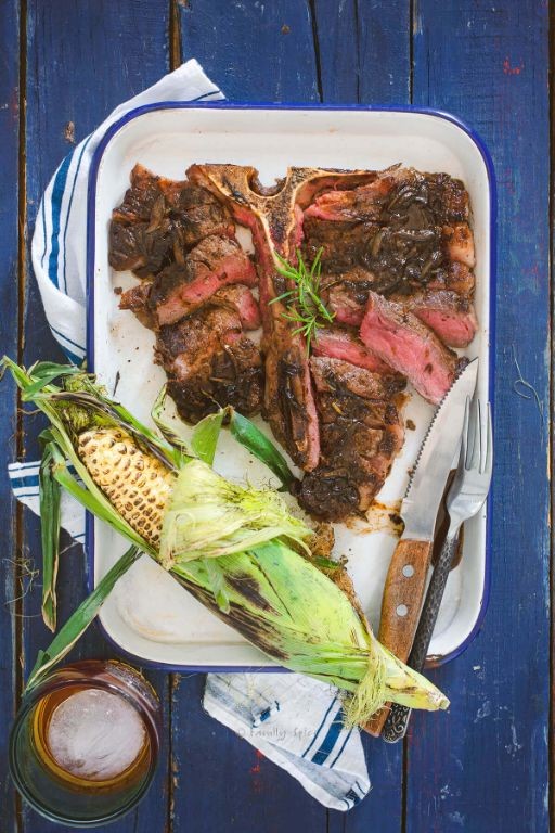 Smoked Porterhouse Steak with Bourbon Glaze