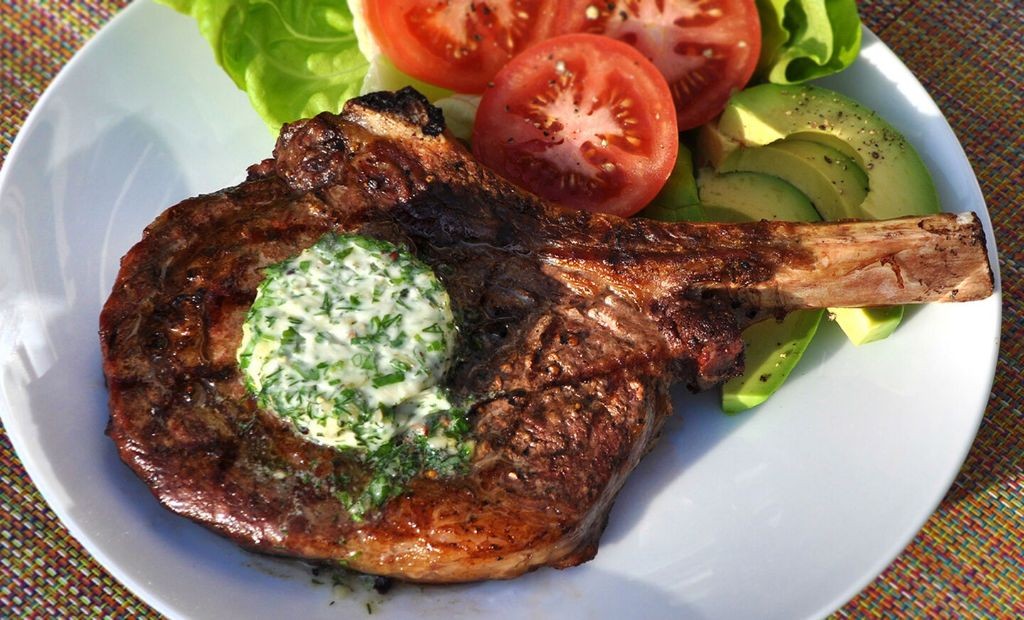 Smoked Ribeye Steak with Garlic Butter