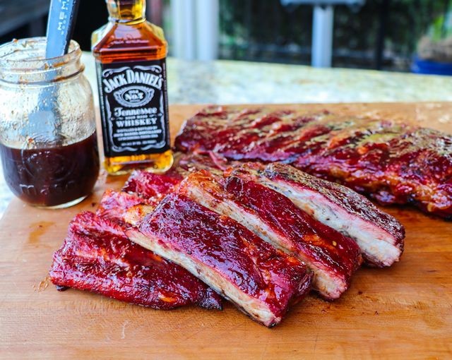 Smoked Ribs with Whiskey BBQ Sauce