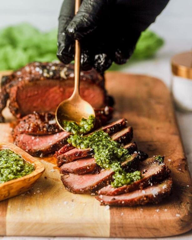 Smoked Tri Tip with Garlic Butter Baste