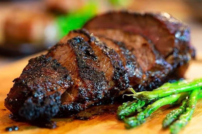 Smoked Tri Tip with Maple Bourbon Glaze