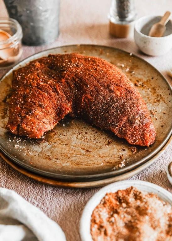 Smoked Tri Tip with Mustard and Brown Sugar Rub