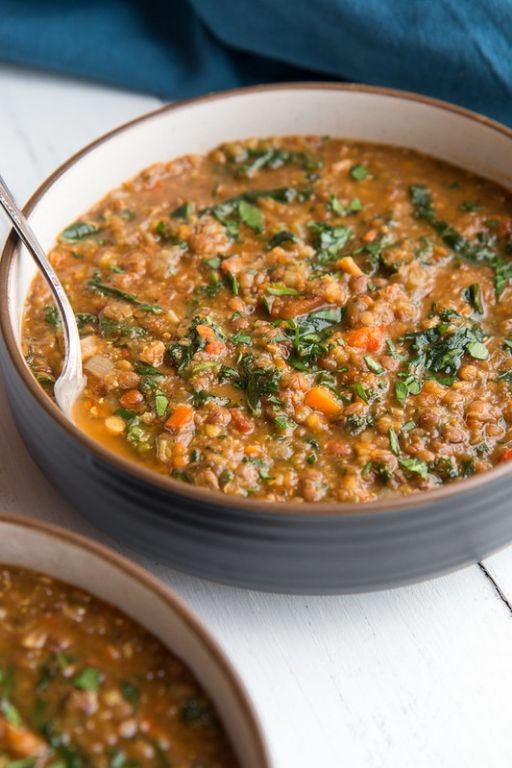Smoky Lentil Soup with Bacon and Kale