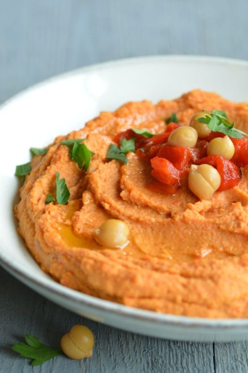 Smoky Roasted Red Pepper Hummus