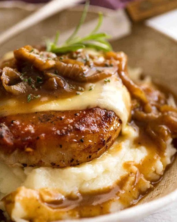Smothered Cowboy Pork Chops with Onions