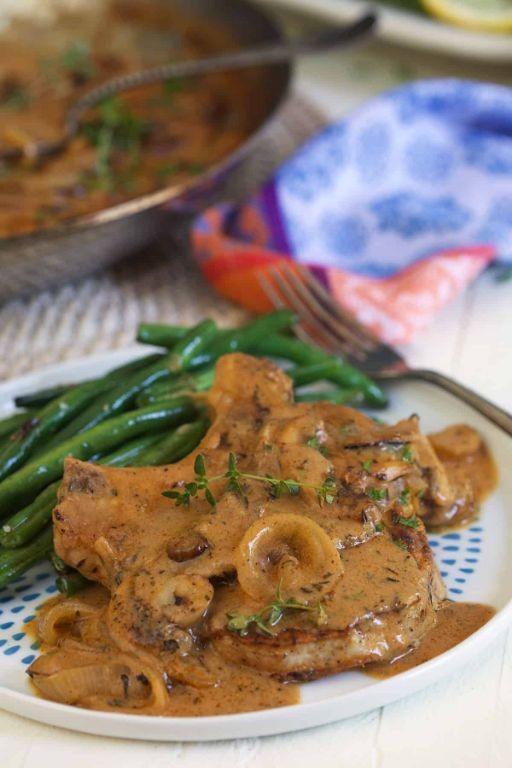 Smothered Pork Chops with Onions and Mushrooms