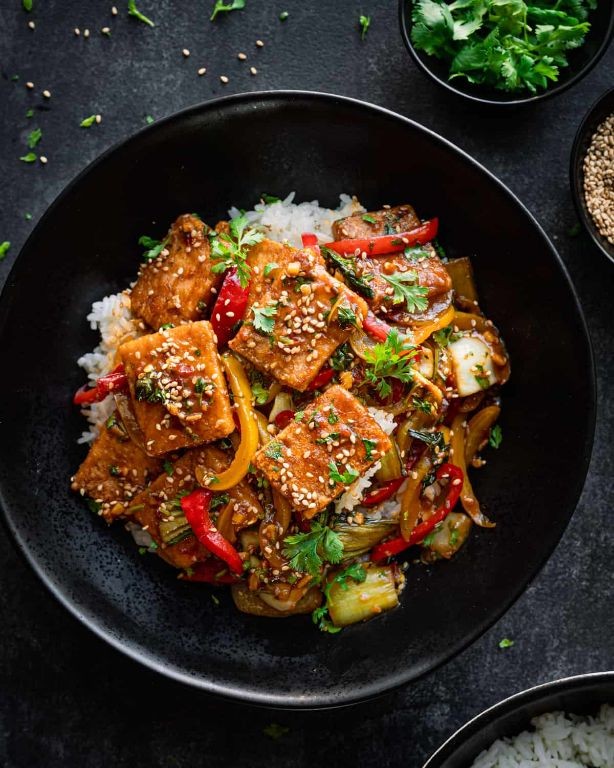 Soft Tofu Stir-Fry with Soy Sauce