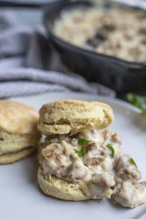 Sourdough Cowboy Biscuits with Gravy