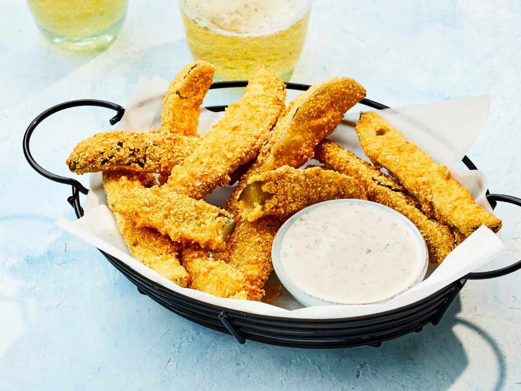Southern Fried Pickle Spears with Buttermilk Ranch