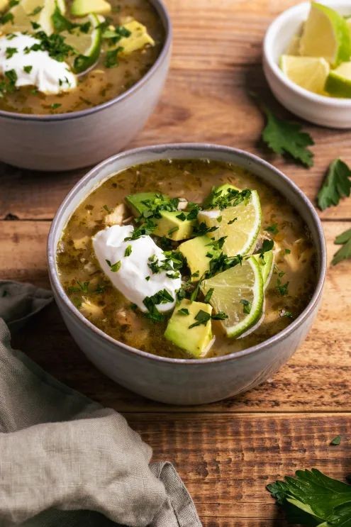 Southwestern Cream of Chicken Soup with Cilantro Lime Rice