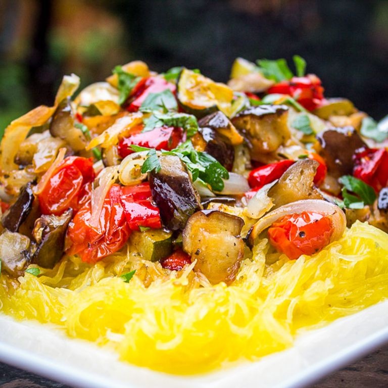 Spaghetti Squash with Roasted Vegetables