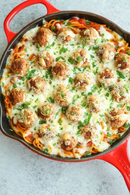 Spaghetti and Meatball Casserole