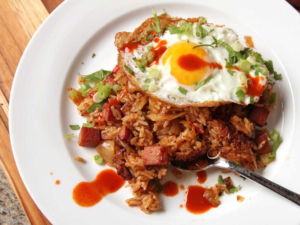 Spam Fried Rice with Kimchi