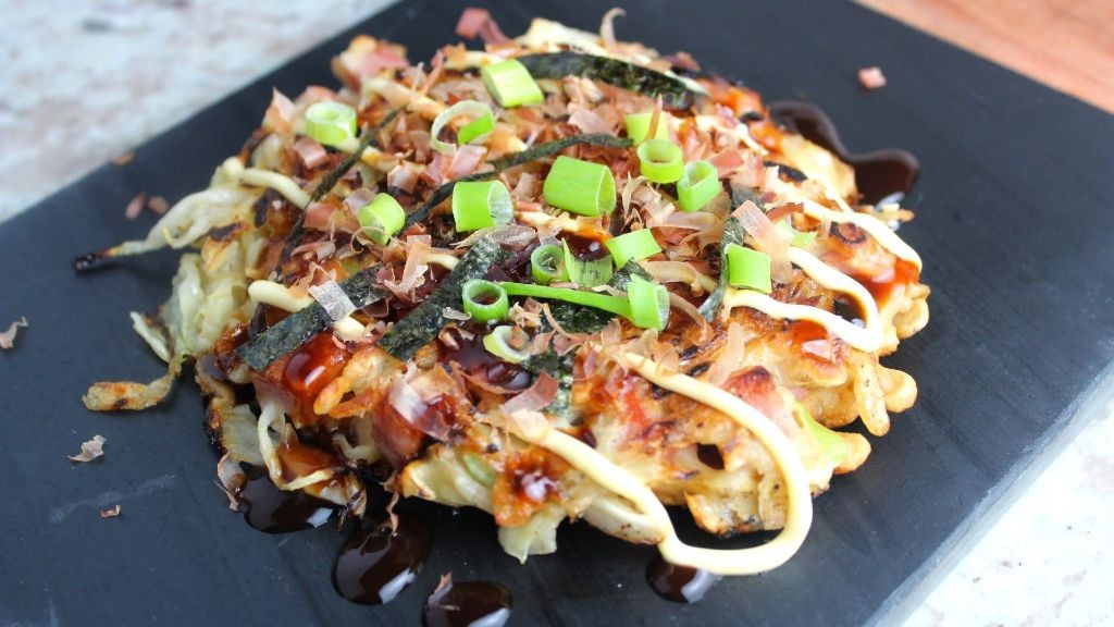 Spam Okonomiyaki Pancake with Mayo