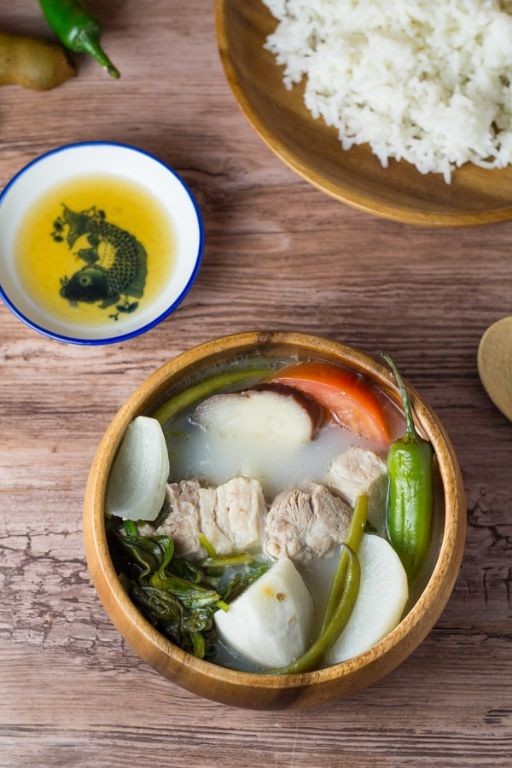 Spam Sinigang Soup with Tamarind Broth