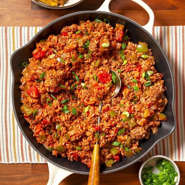 Spanish Rice Casserole with Ground Beef